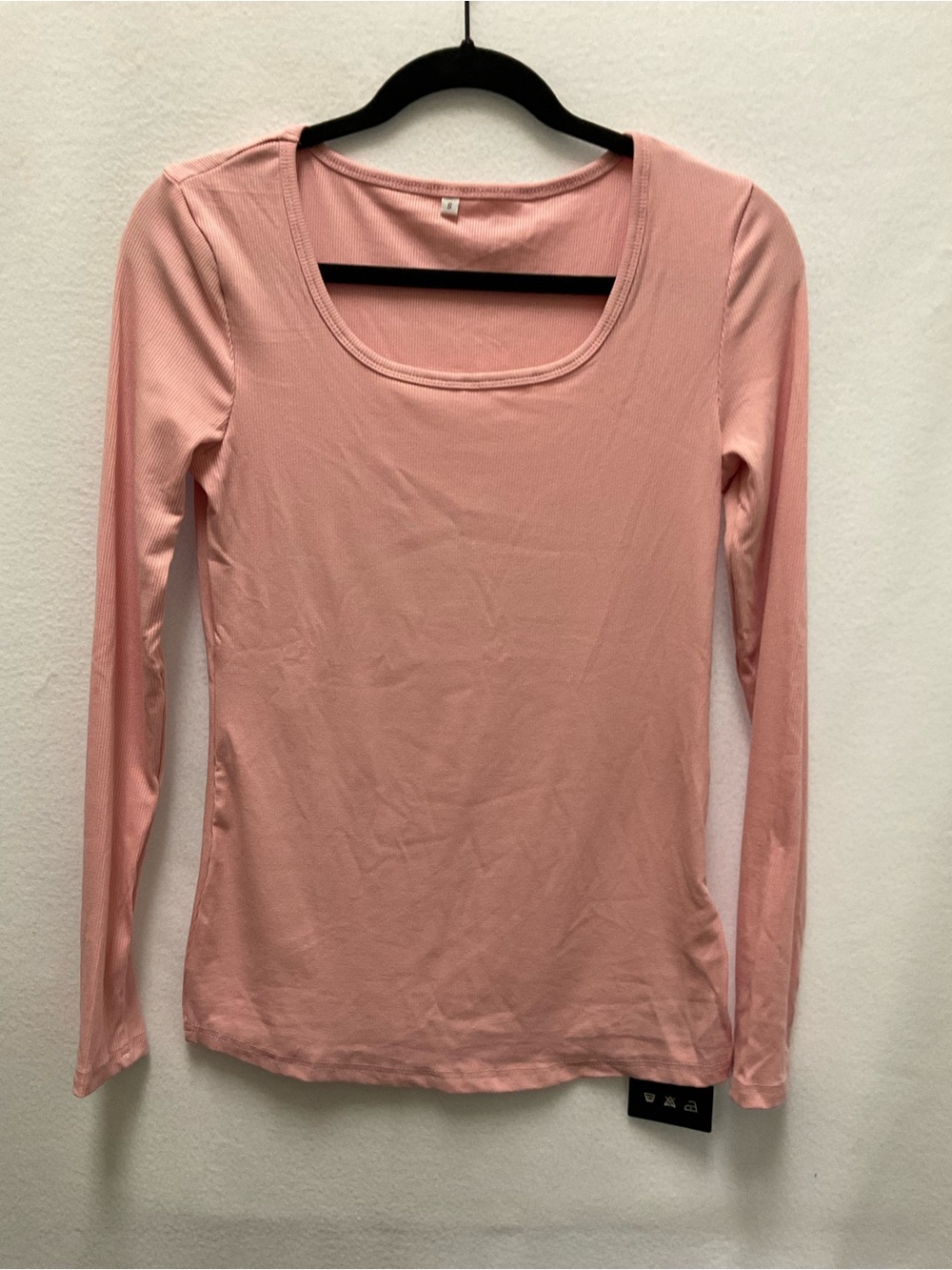 Women's Long-Sleeve Scoop Neck Top - Pink